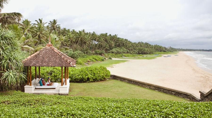 private sitting area beside the beach