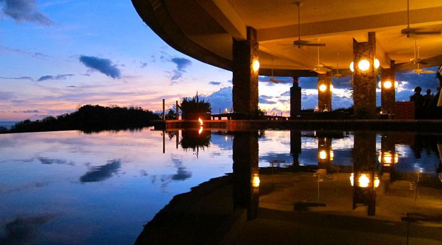 infinity pool by night