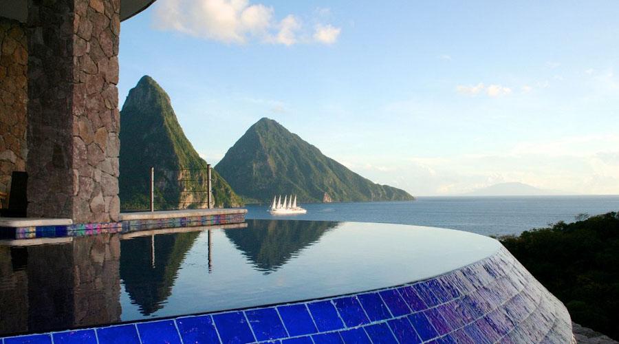 private infinity pool in a sanctuary