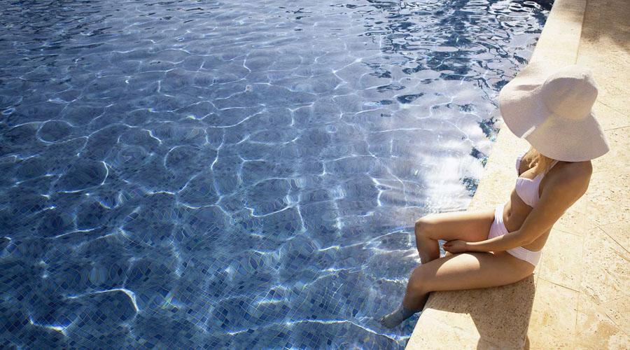 lady at the pool