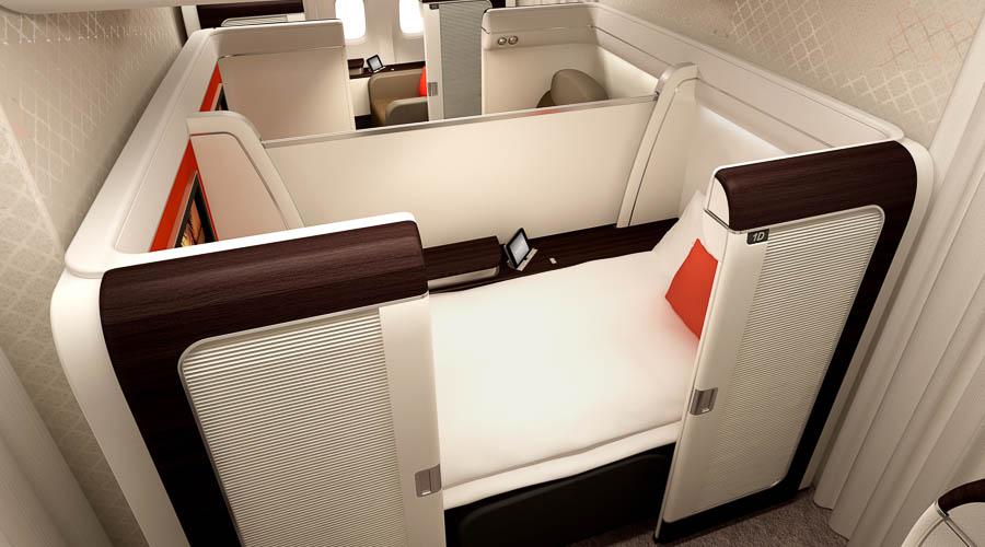 Garuda Indonesia first class bed view