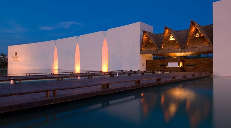 hotel entrance by night