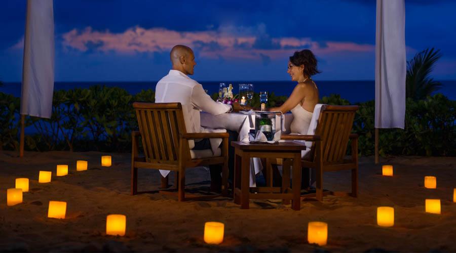 night time romantic dinner