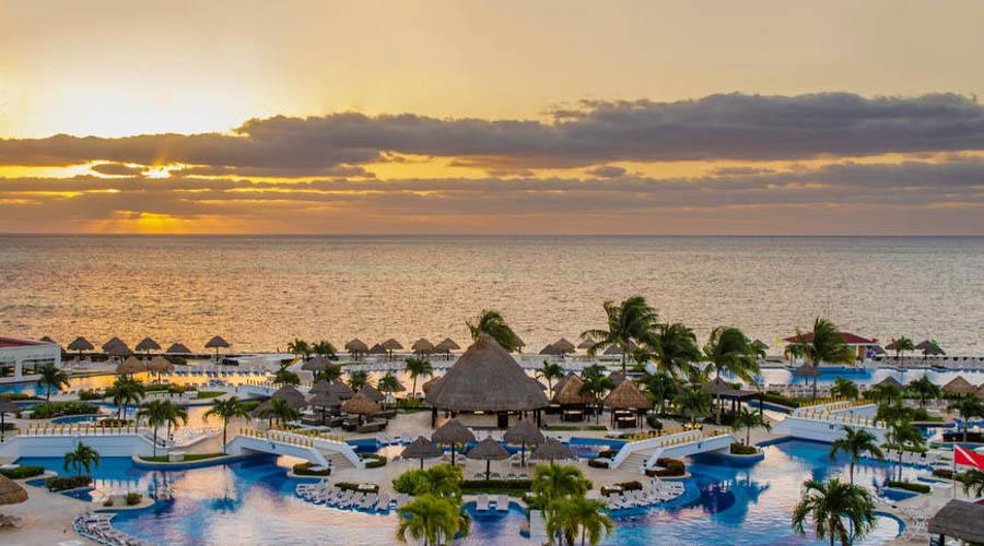 aerial view  of resort and sea