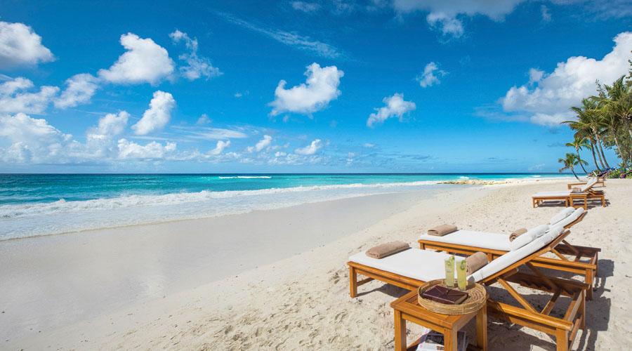 lounge chairs on beach