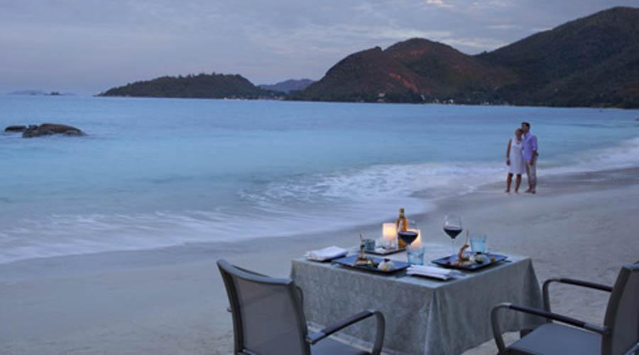 private beach dining